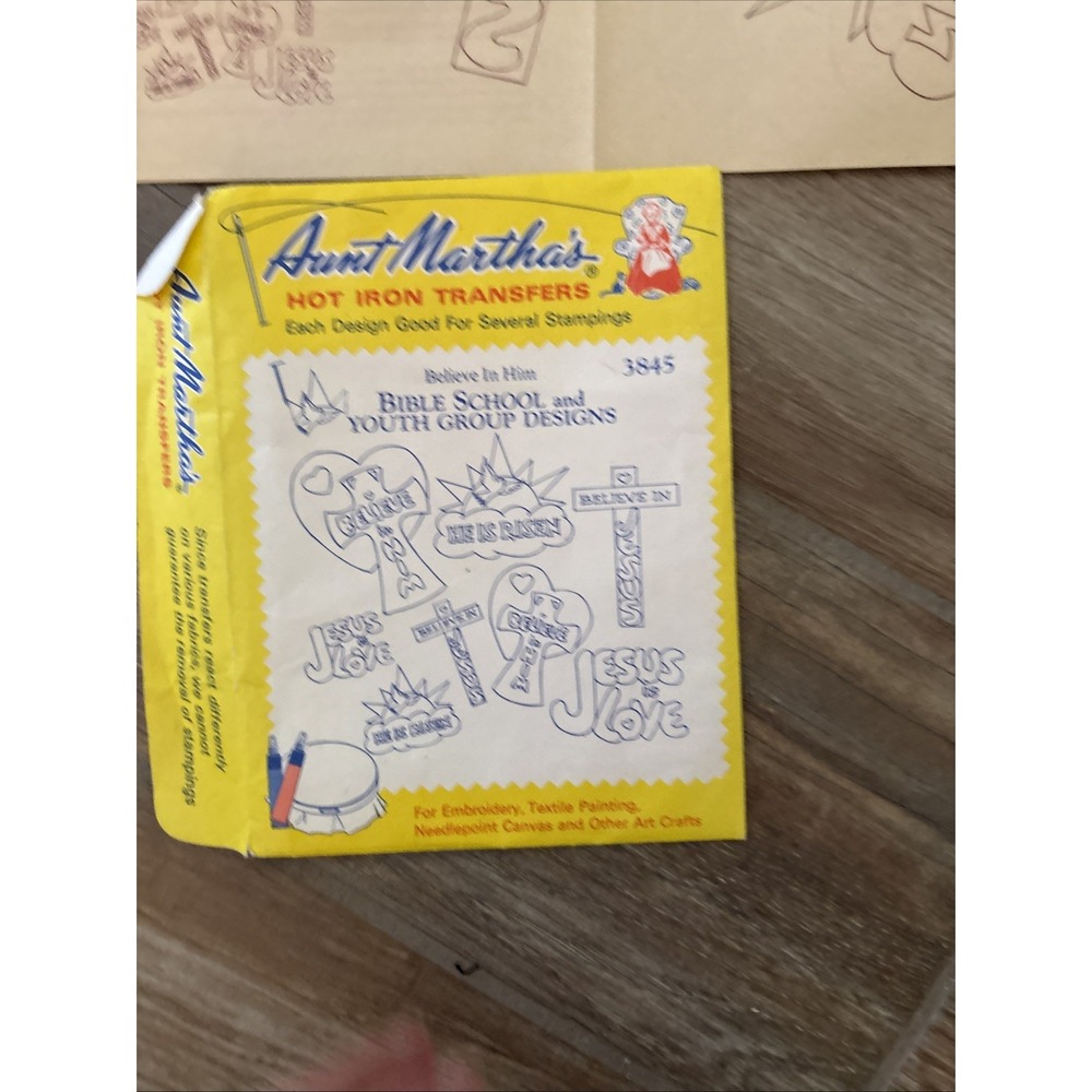 Vintage Aunt Martha's‎ Hot Iron Transfers, NIP, #3845  Designs